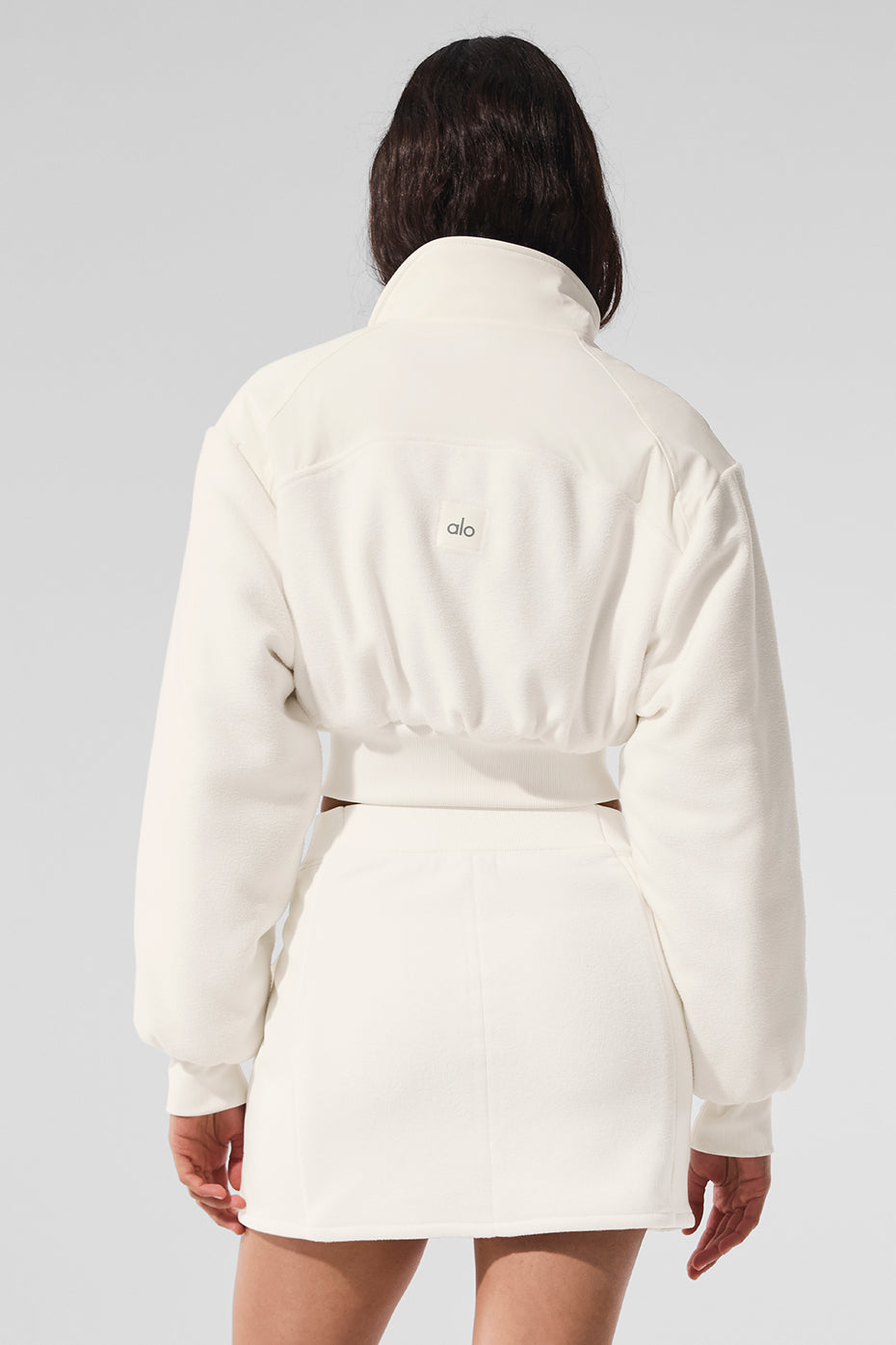 Polar Fleece Cropped Wintry Mix Jacket - Ivory