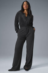 Cropped Micro Plisse Jacket - Black