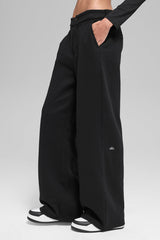 High-Waist Sweatpant Trouser - Black