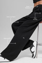 High-Waist Sweatpant Trouser - Black