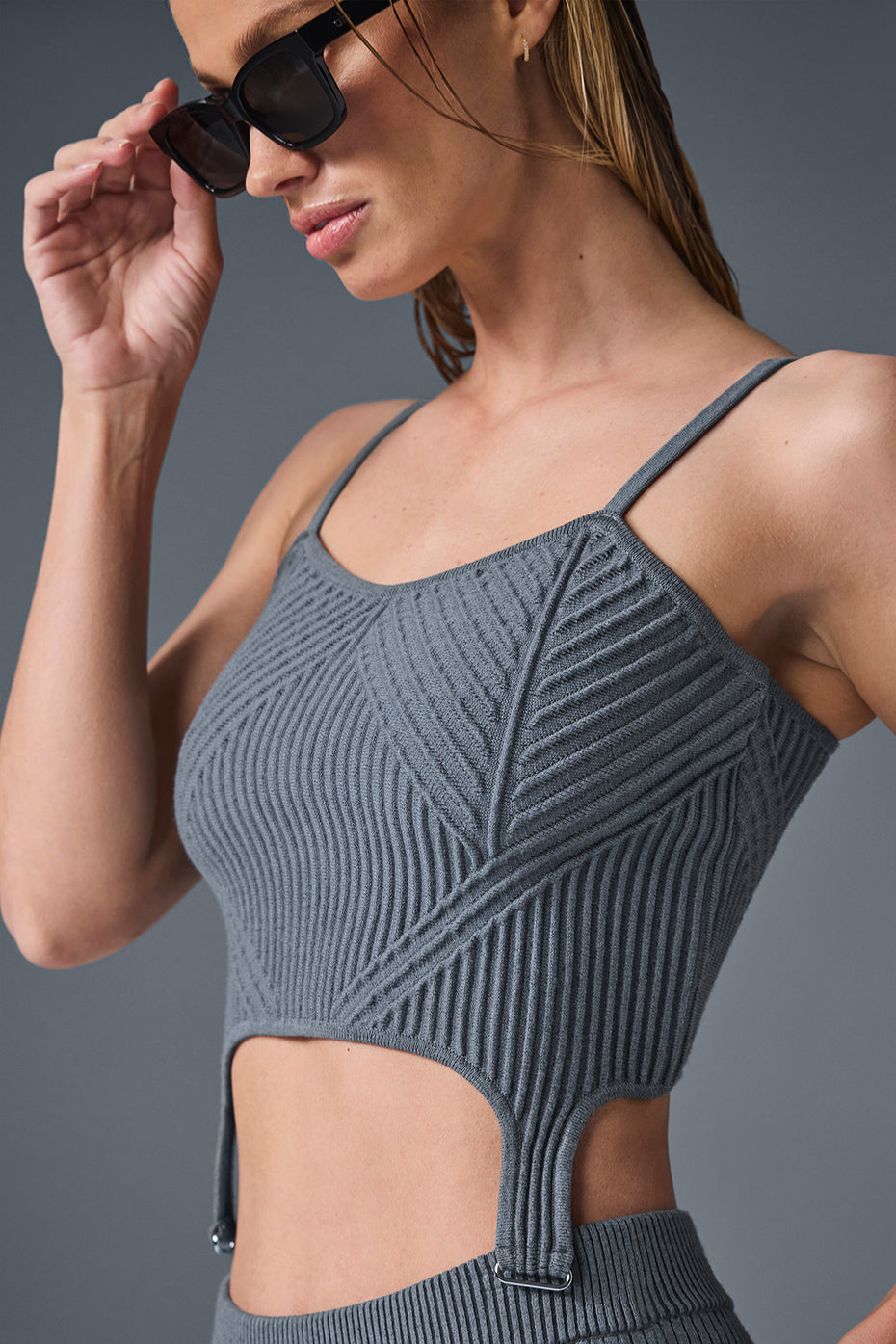 Denim Knit Garter Tank - Steel Grey/Anthracite