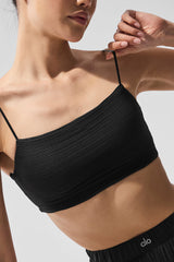 Micro Plisse Game On Bra - Black
