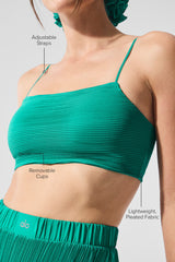 Micro Plisse Game On Bra - Spruce Green