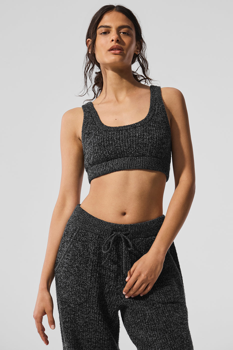 Marl Sweater Bra - Black Marl