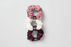 Fresh Mini Scrunchie (3-Pack) - Burgundy/Pink Wild Rose/Ivory