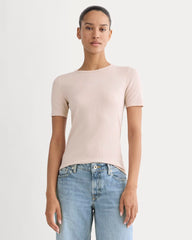 The Luxe Rib Crew | Soft Rose