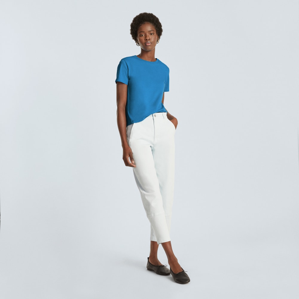 The Box-Cut Tee in Essential Cotton | Horizon Blue | No Pocket