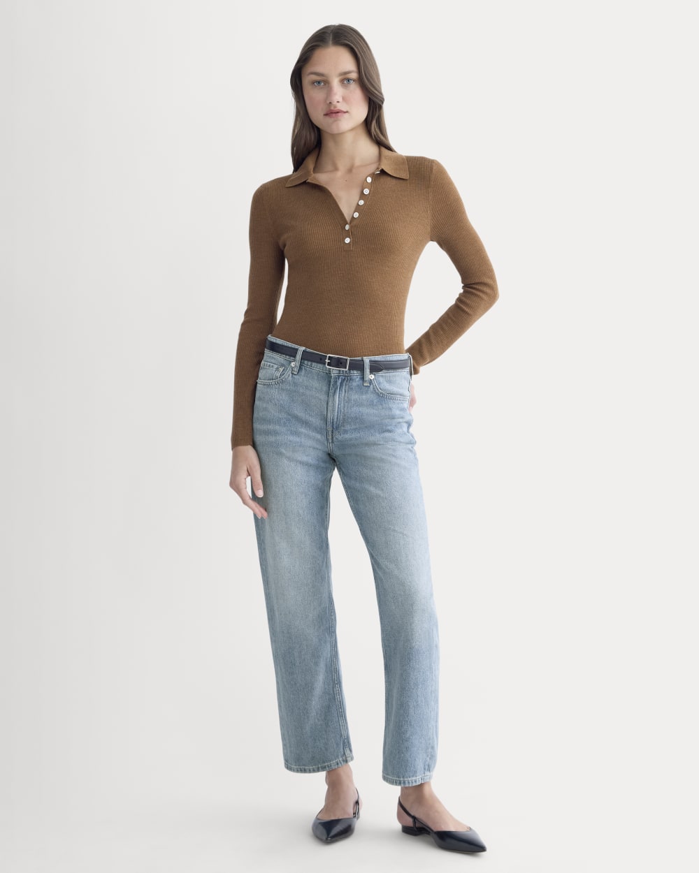 Low-Rise Straight Jean | Tungsten Scratch