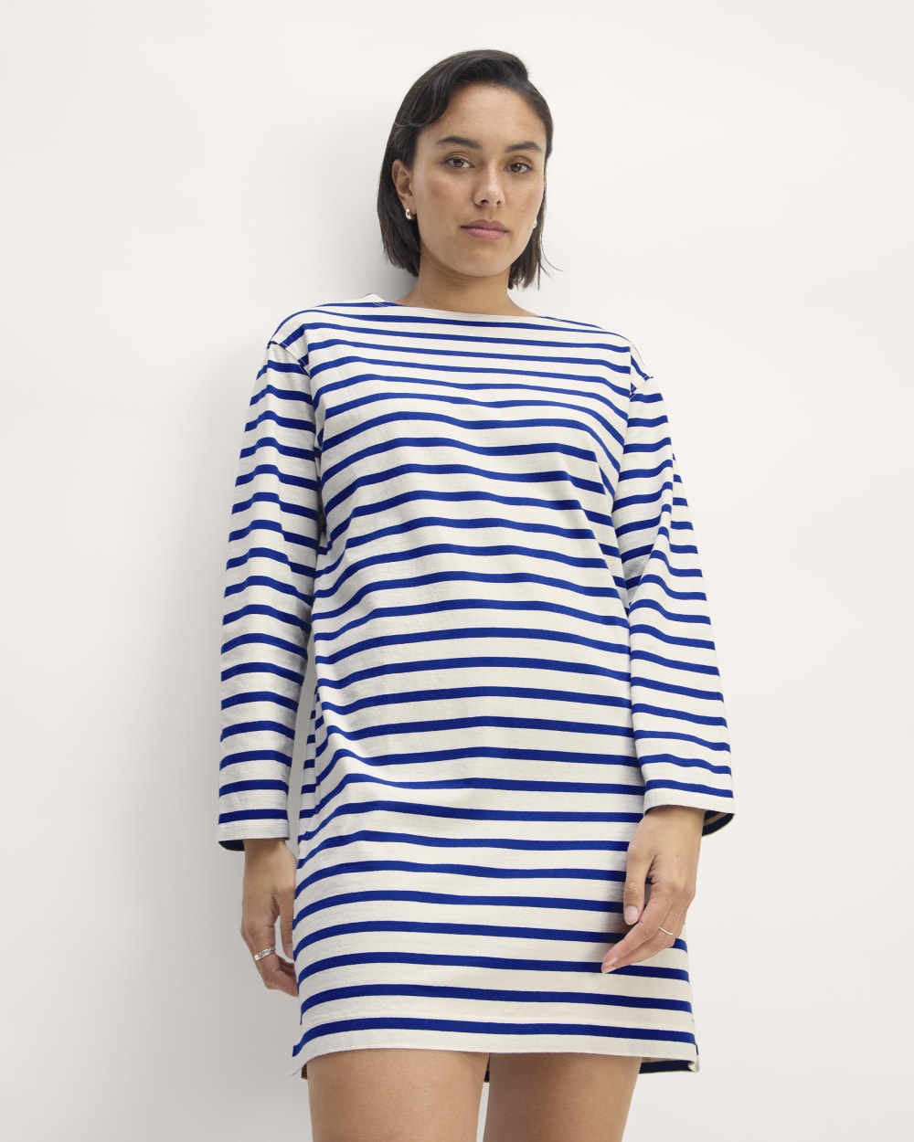 The Mariner Dress | Bone / Mazarine Blue