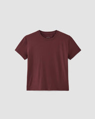 The Box-Cut Tee in Essential Cotton | Burgundy | No Pocket