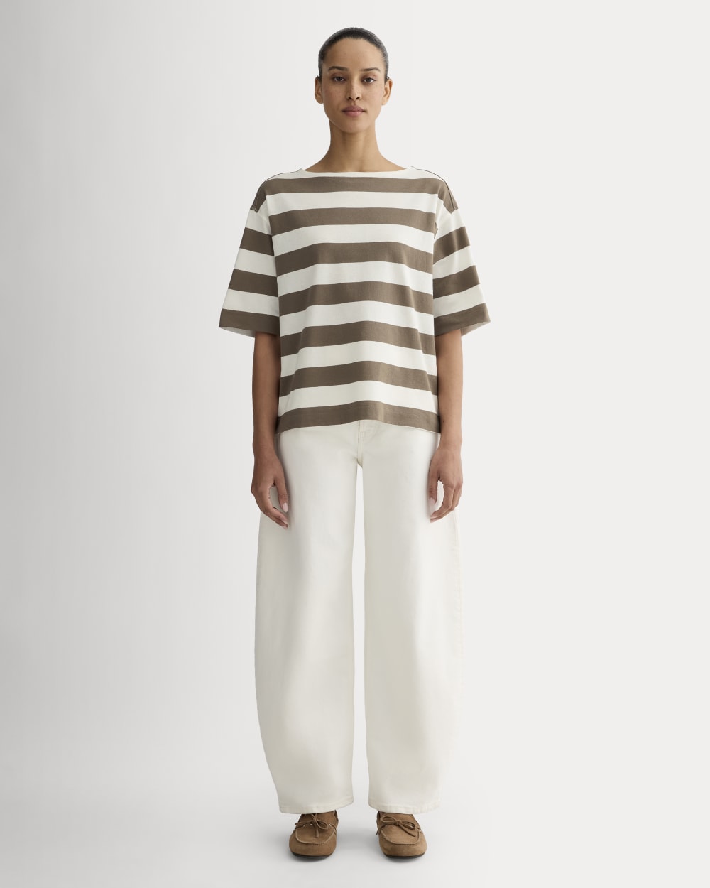 The Mariner Oversized Tee | Deep Taupe / Bone
