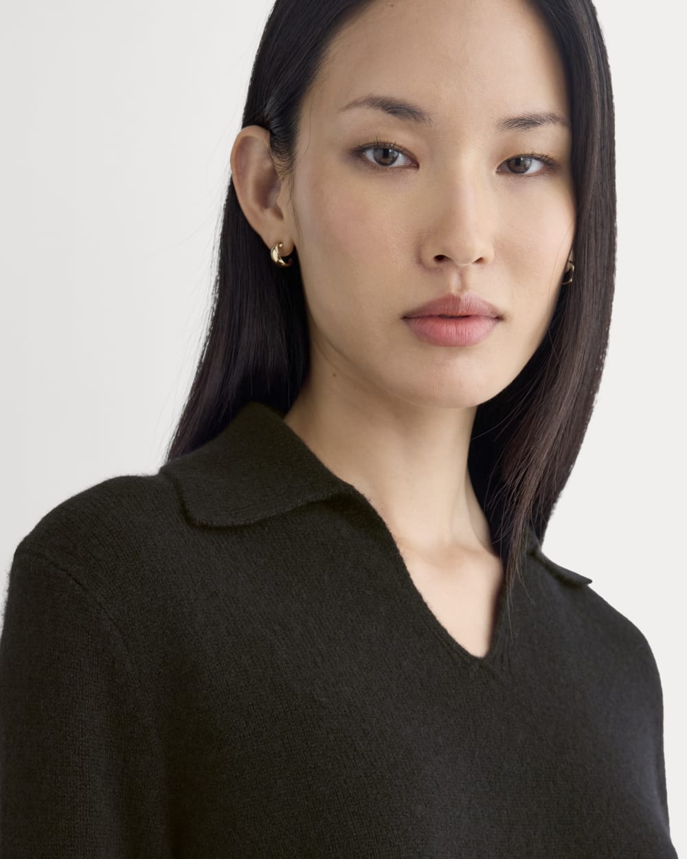 Cashmere Polo Sweater | Black