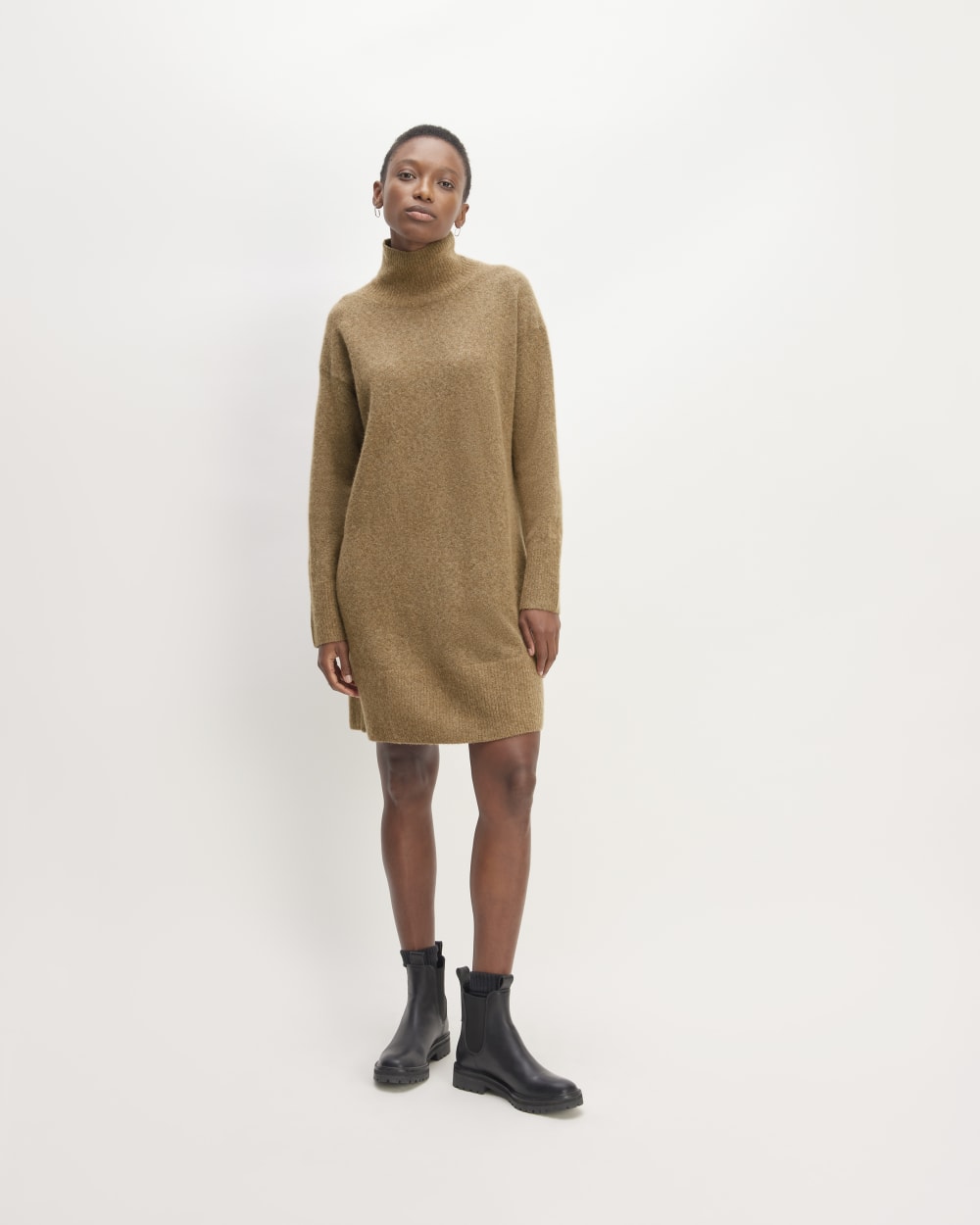 The Cozy Stretch Turtleneck Dress | Heathered Toasted Coconut