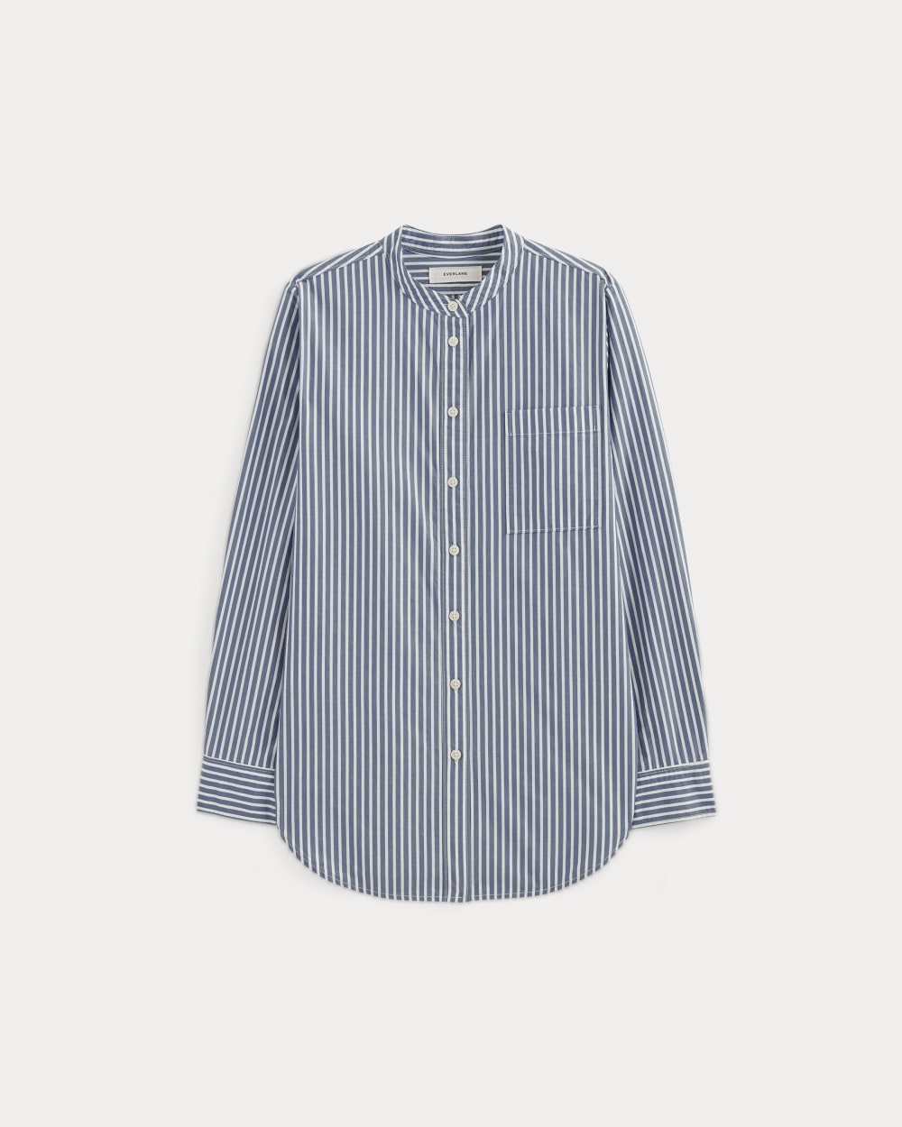 The Oversized Shirt in Ultrasoft Cotton | Bone / Mazarine Blue