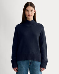The Boxy Turtleneck in Everyday Cotton | Navy