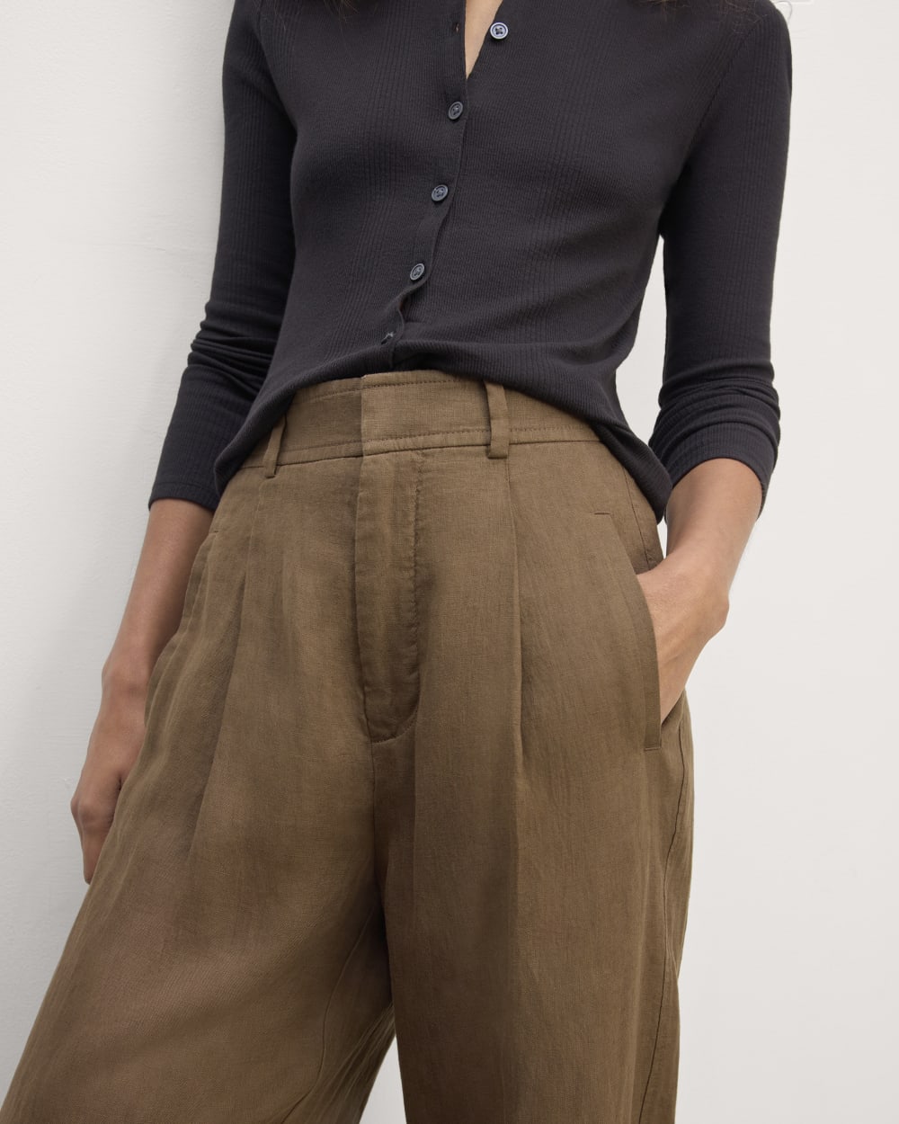 The Linen Way-High® Drape Pant  | Cocoa