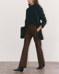 The Bi-Stretch Flare Pant | Brown Houndstooth