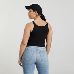 The Pima Micro-Rib Short Tank | Black