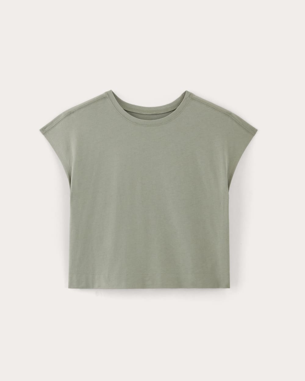 The Muscle Cropped Tee in Essential Cotton | Sage Green
