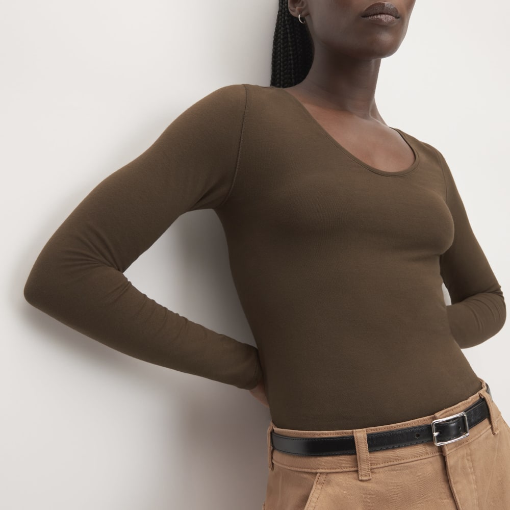 The Supima® Form Ballet Neck Tee | Cocoa
