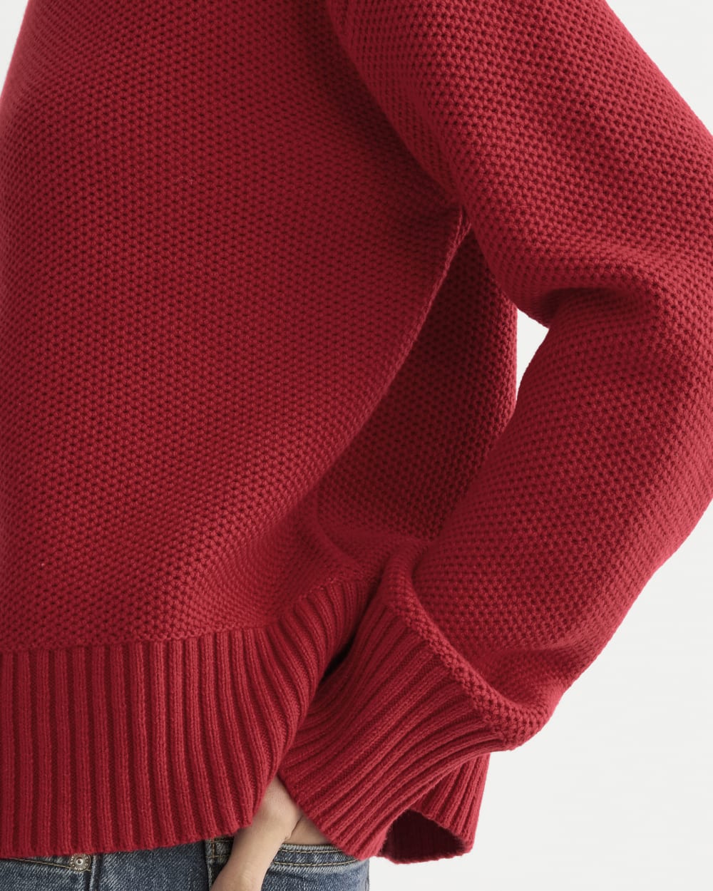 The Cotton Honeycomb Square Crew | Berry Red