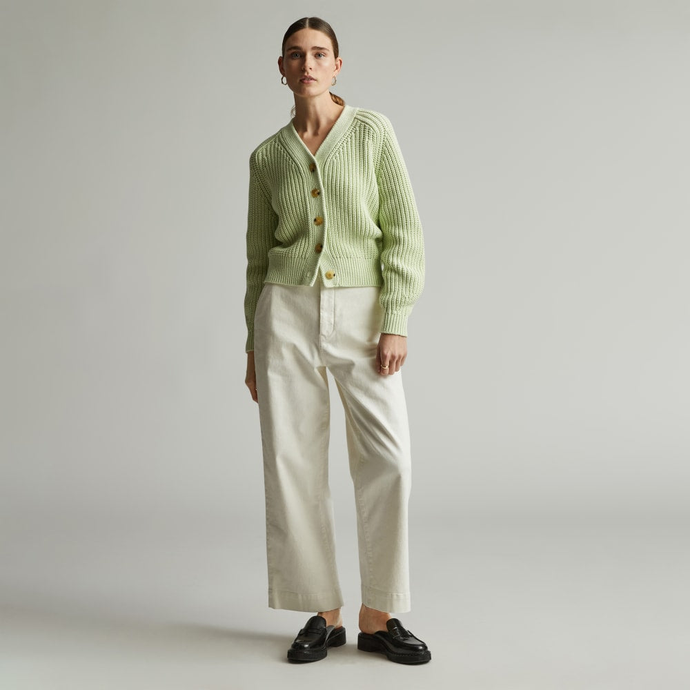 The Texture Cotton Cardigan | Seafoam Green