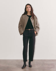 The Cocoon Coat in Wool | Taupe