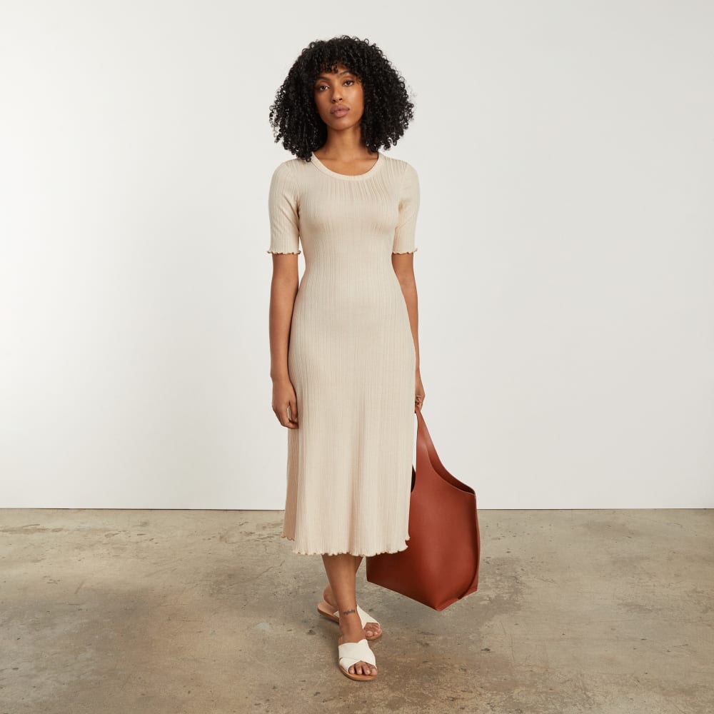 The Open Back Rib Dress | Parchment