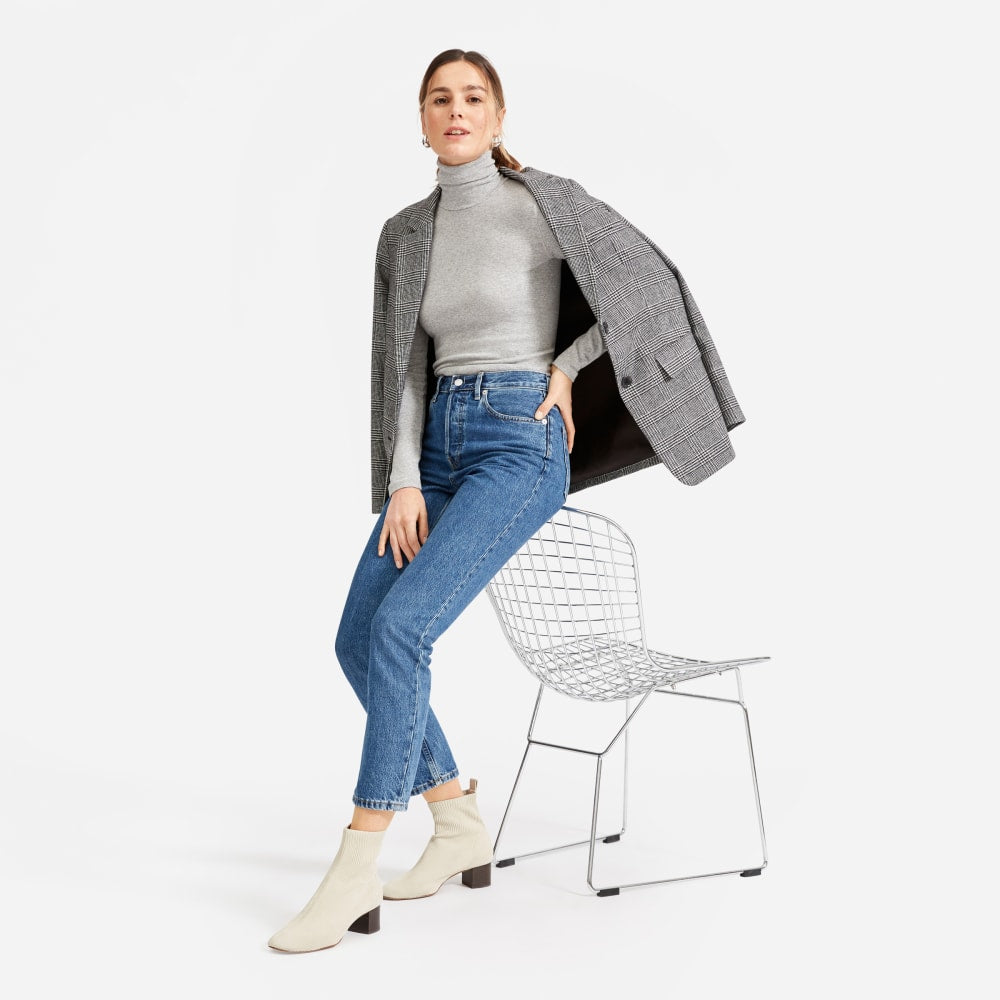 The Luxe Micro-Rib Turtleneck |  Heathered Grey