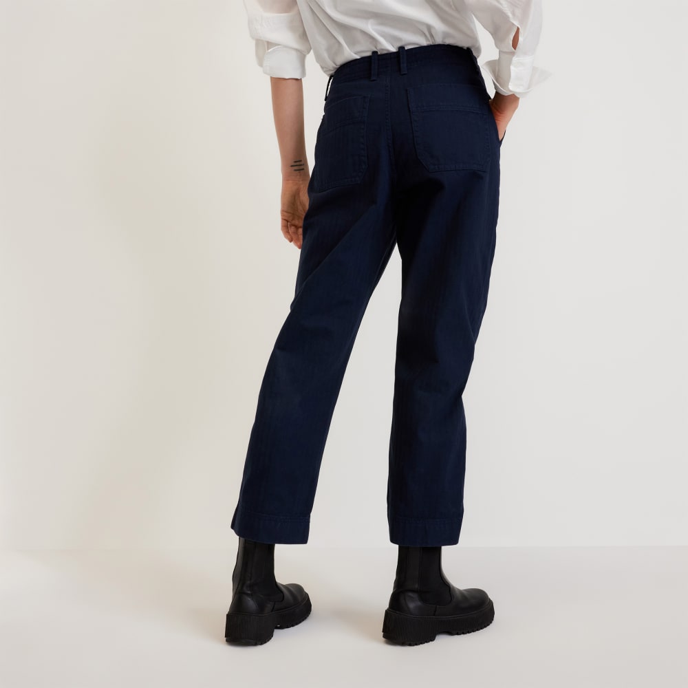 The Organic Cotton Herringbone Pant | Navy