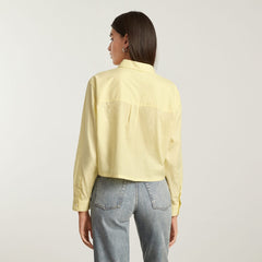 The Way-Short Shirt in Silky Cotton | Pastel Yellow