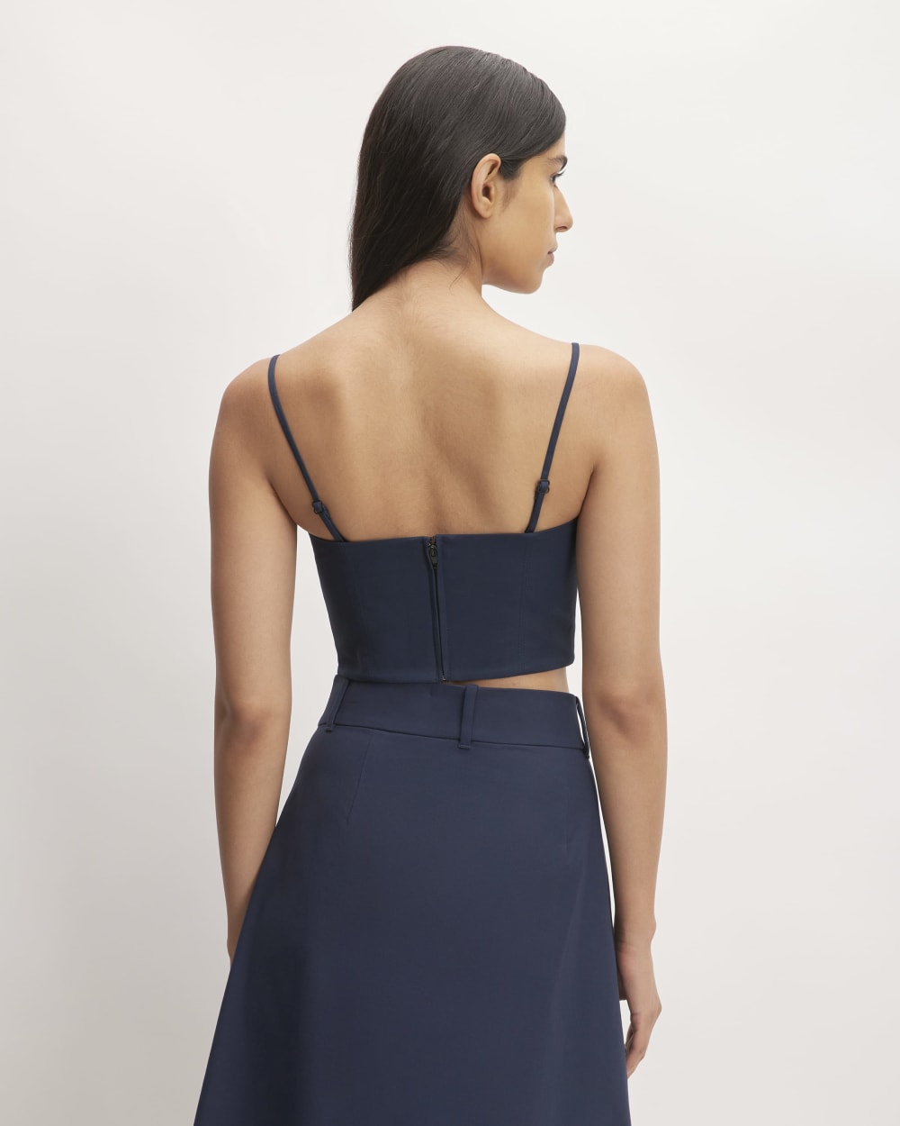 The Structured Cotton Bustier | Navy