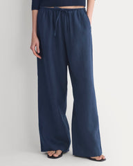 The Drawstring Pant in Linen | Navy