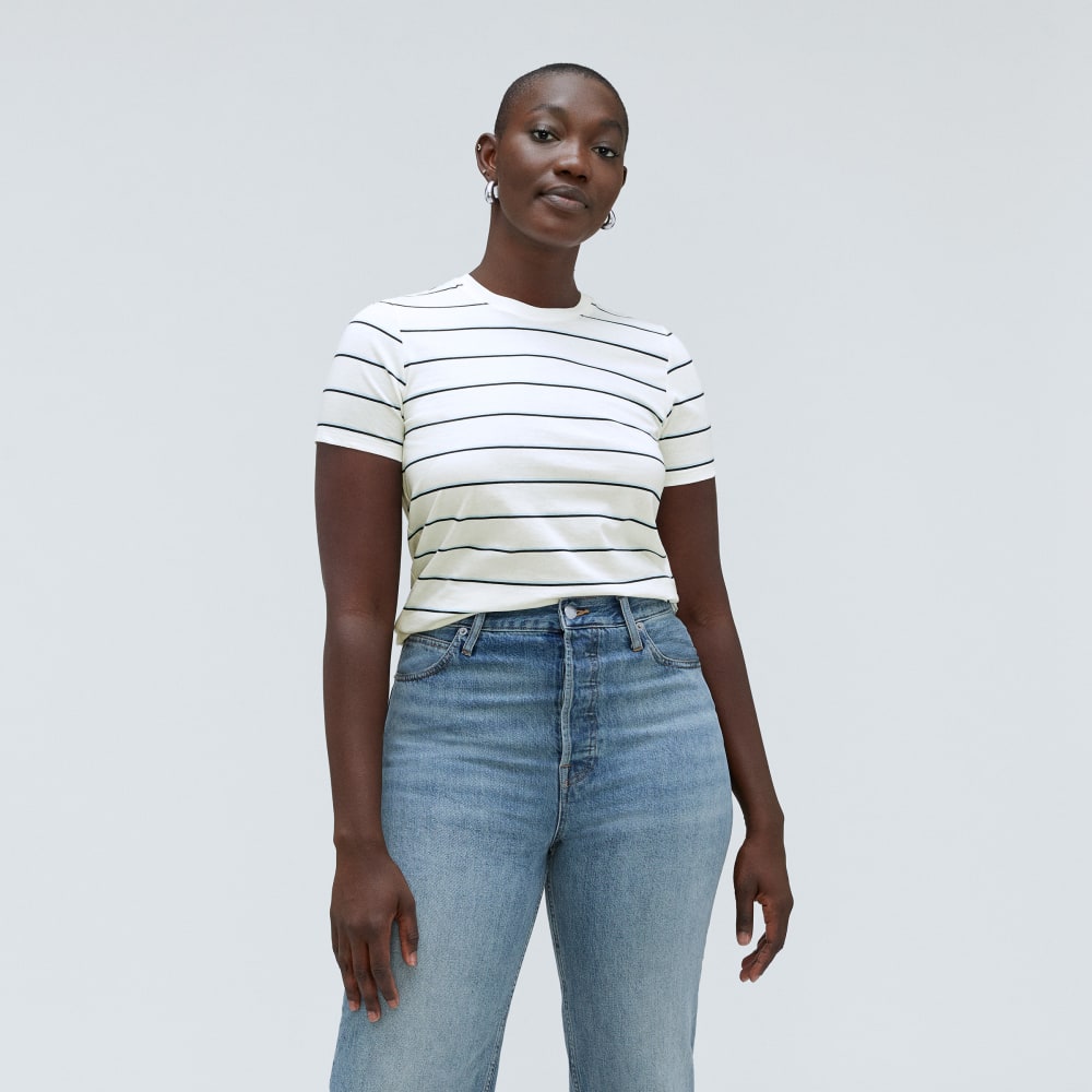The Organic Cotton Crew Tee |  Navy / White