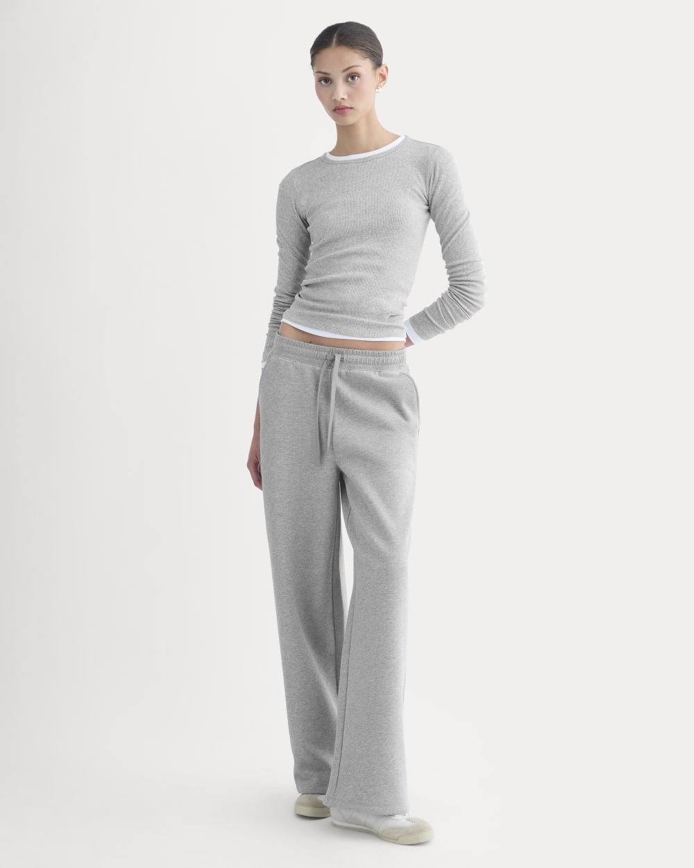 Luxe Fleece Wide-Leg Sweatpant | Vintage Heather Grey
