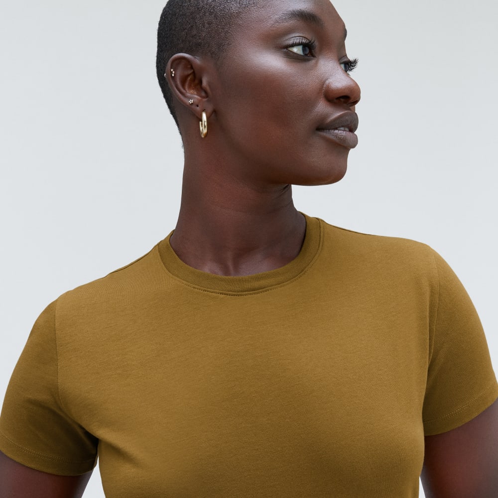 The Box-Cut Tee in Essential Cotton | Tapenade | No Pocket