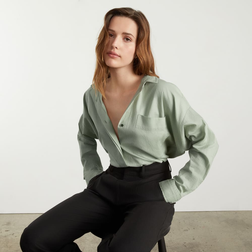 The Oversized Silky Cotton Shirt | Laurel