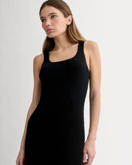 The Crochet Knit Tank Dress | Black
