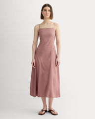 The Seamed Dress in Stretch Linen | Rose Dusk