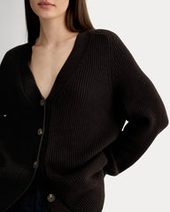 The Long Cocoon Cardigan | Black