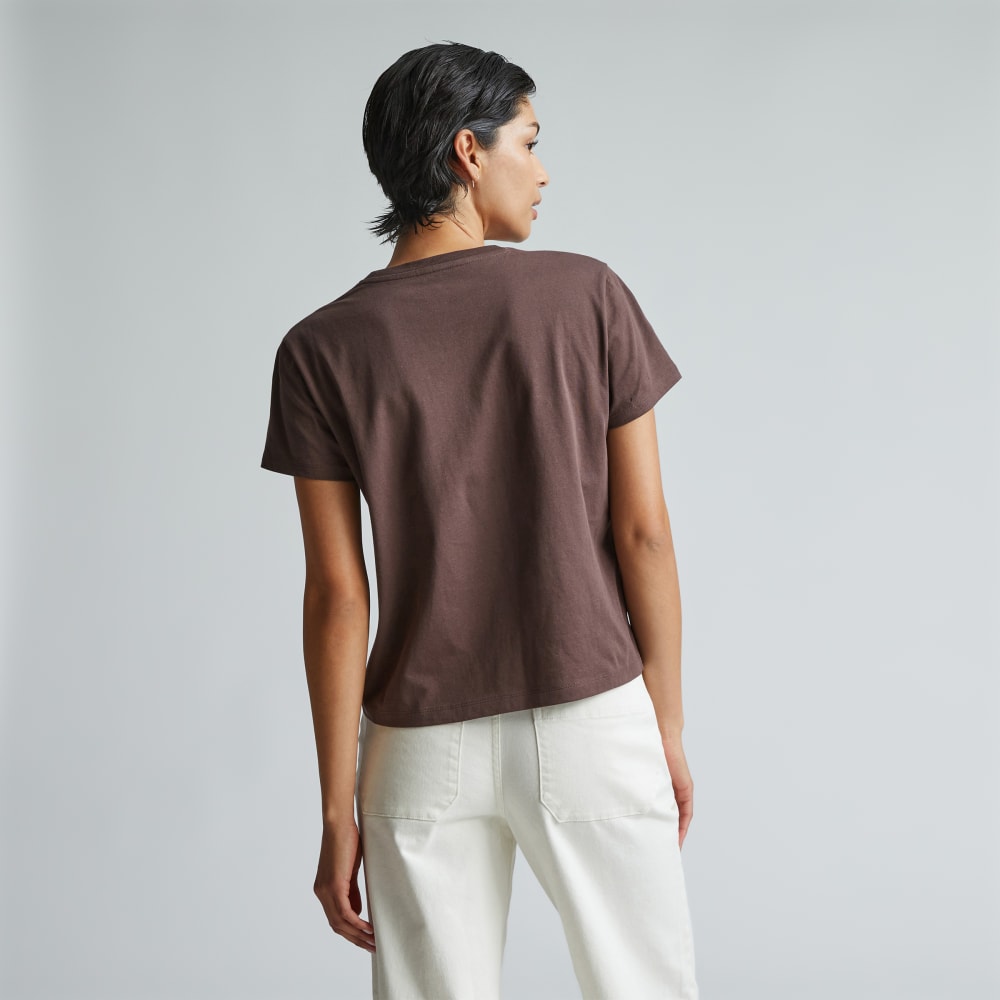The Box-Cut Tee in Essential Cotton | Chocolate Brown | No Pocket