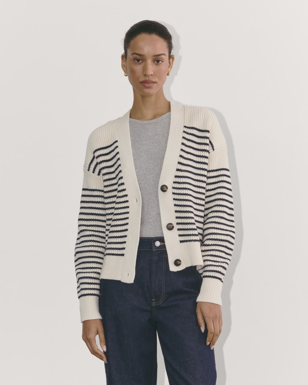 The Boxy Cardigan in Everyday Cotton | Canvas / Navy