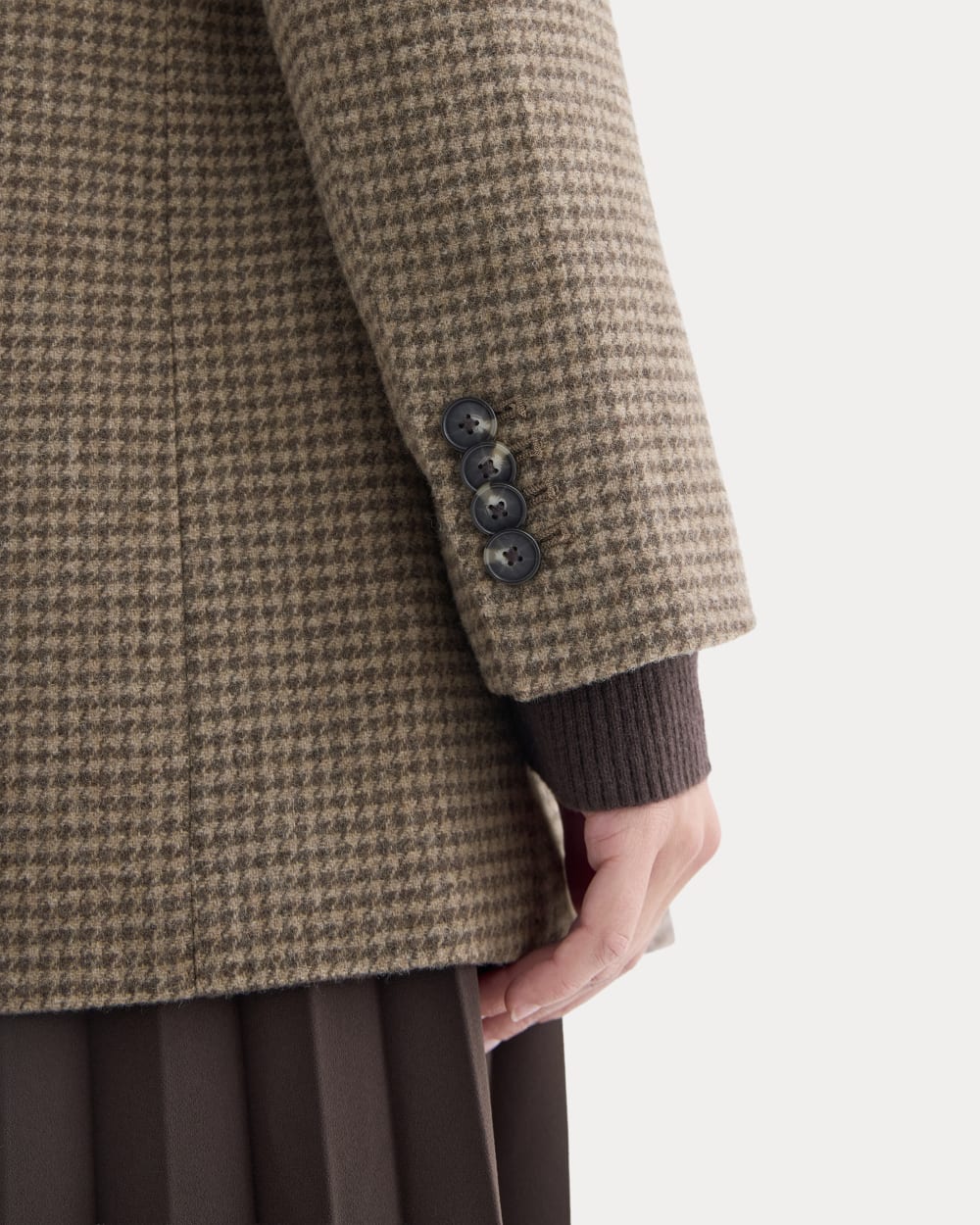 The Oversized Blazer in Wool | Brown Houndstooth