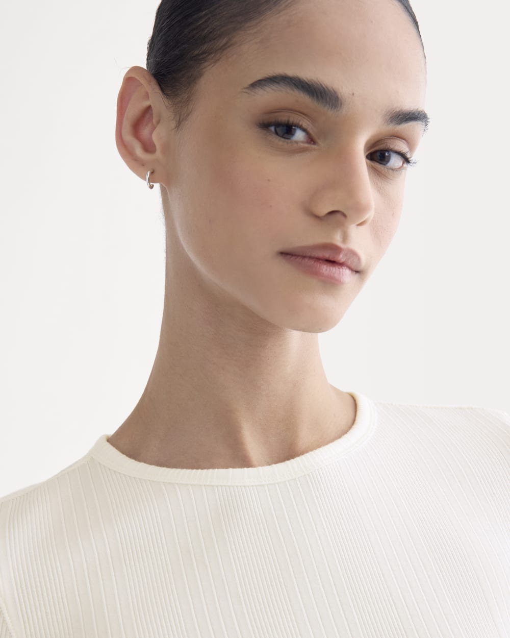 Lounge Rib Cropped Shirt | Bone