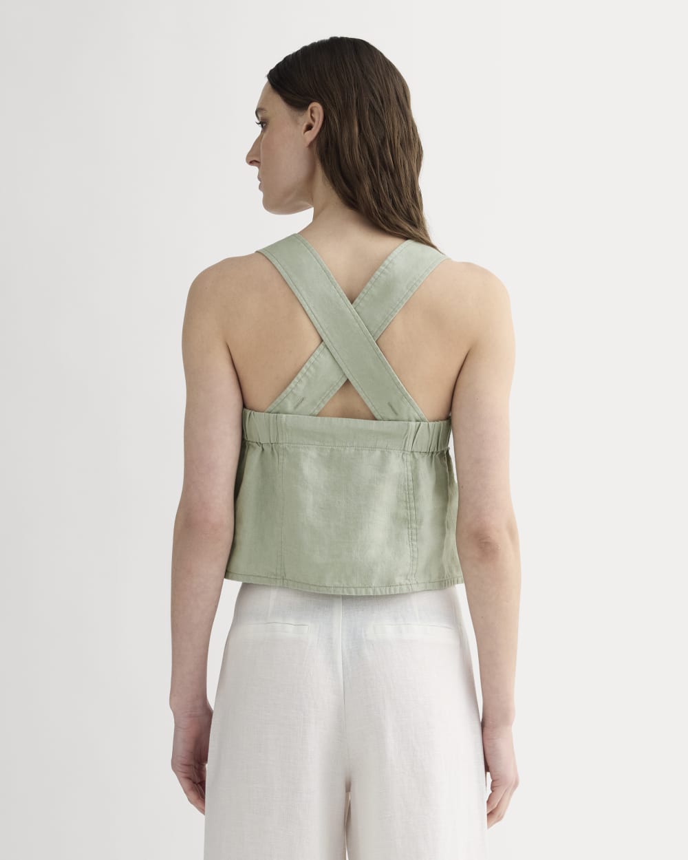 The Crossback Tank in Linen | Seagrass