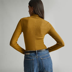 The Luxe Micro-Rib Turtleneck | Tapenade