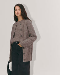 The Fisherman Cardigan in Cloud | Taupe Melange