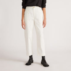 The Organic Cotton Herringbone Pant | Bone