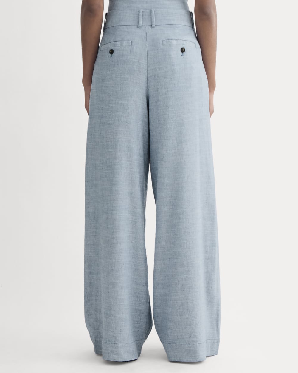 The Wide-Leg Pant in Stretch Linen | Chambray