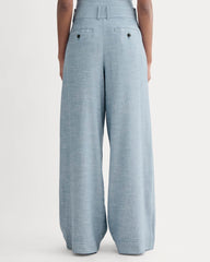 The Wide-Leg Pant in Stretch Linen | Chambray